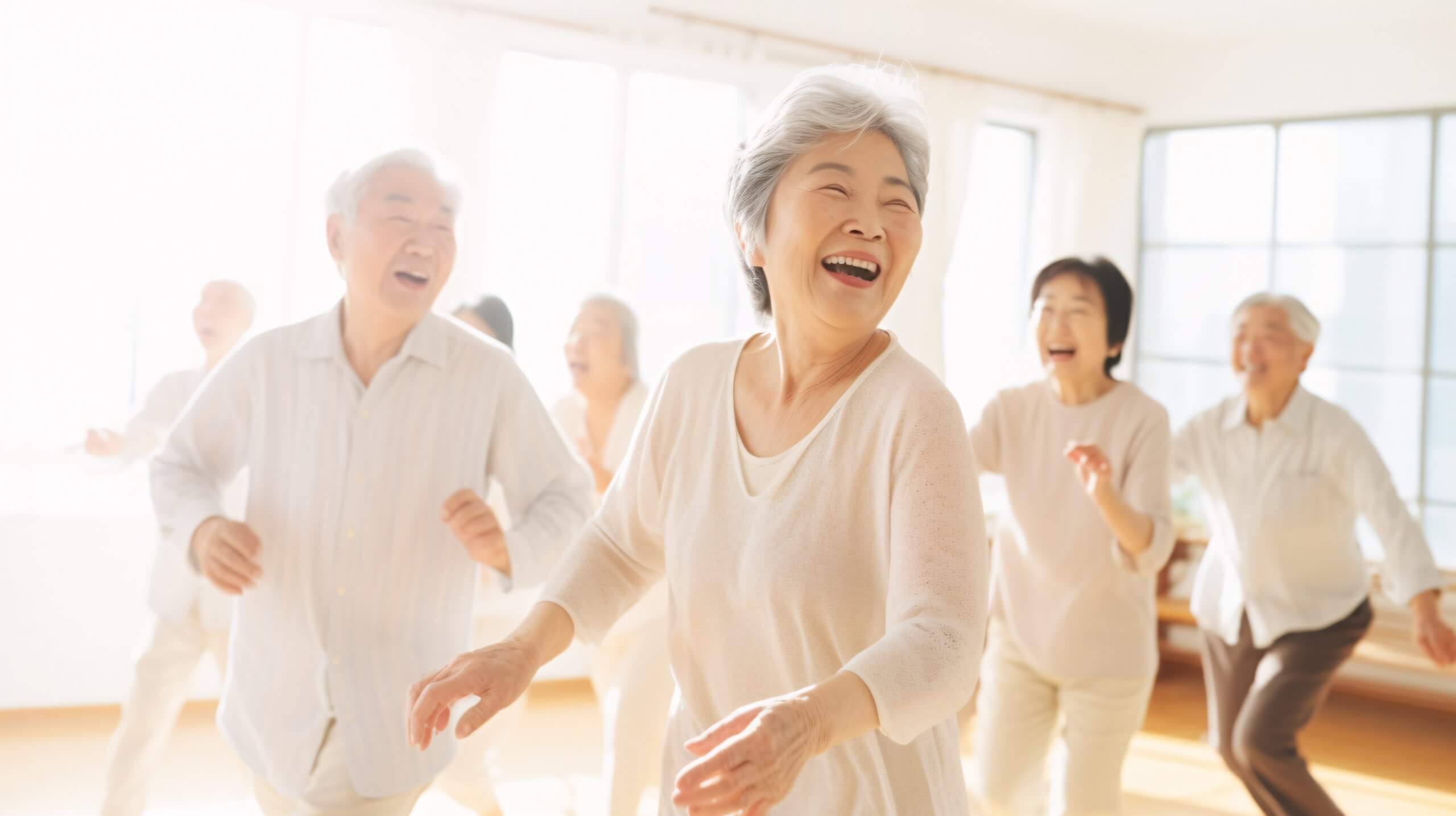 高齢者がダンス